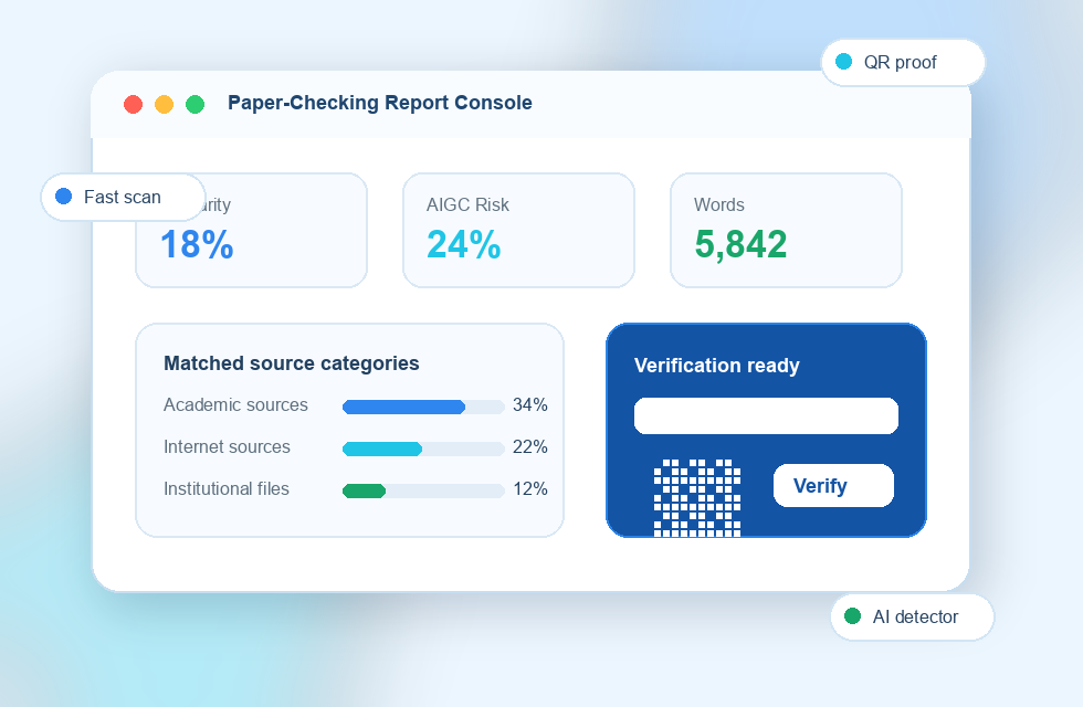 Paper-Checking report dashboard preview